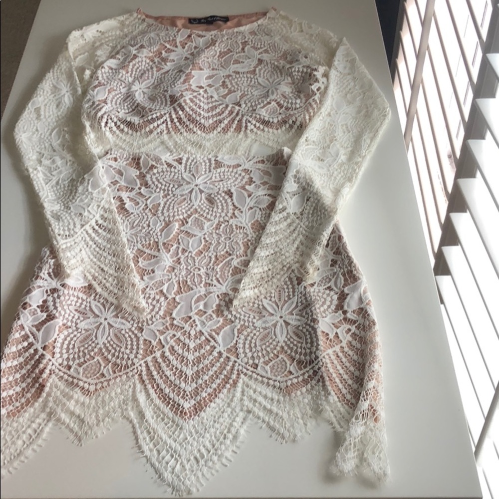 For Love and Lemons White Lace 2 piece set